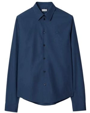 Burberry Overhemden ,Blauw ,Katoen Katoenen Popeline Shirt