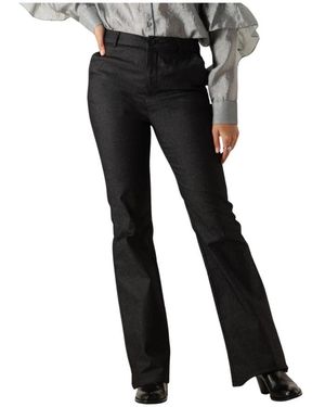 Minus Broeken ,Zwart ,Denim Zwarte Flared Denim Jeans