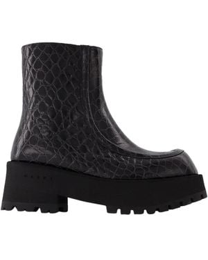 Marni Zip Booties - Black