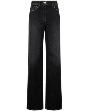 Versace Wide Jeans - Negro