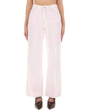 Ganni Jeans ,Roze ,Katoen Wide Jeans