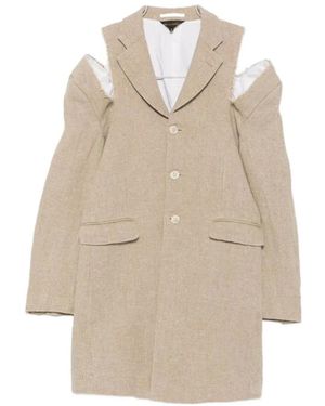 Comme des Garçons Single-Breasted Coats - Natural