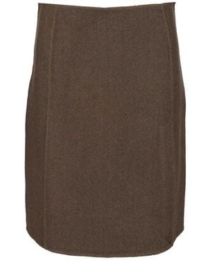 P.A.R.O.S.H. Wool Blend Midi Rok - Bruin