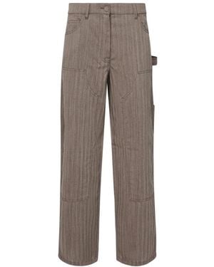 Golden Goose Wollmischung Weite Bein Hose - Grau