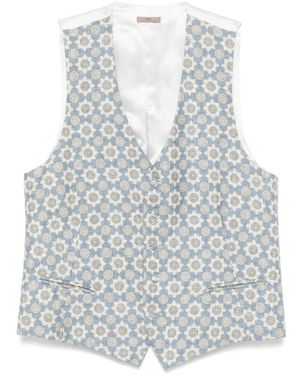 Lady Anne Blauer Jacquard Weste