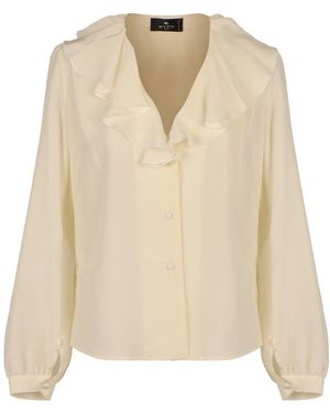 Etro Geprinte Zijden Blouse - Naturel