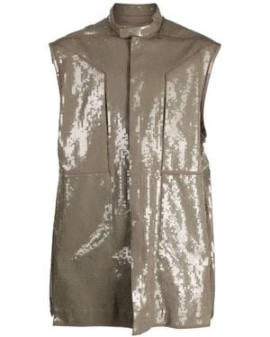 Rick Owens Jassen ,Geborduurde Teem 1 Vest - Bruin