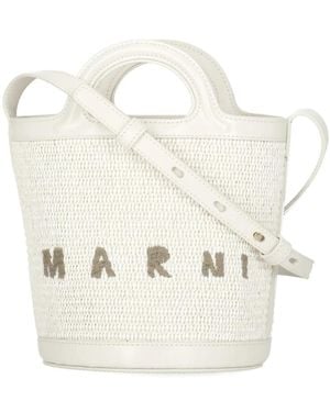 Marni Tassen ,Katoen Tropicalia Bucket Bag - Wit