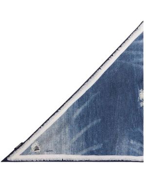 Roberto Cavalli Seidenschal Mit Denim-Patchwork-Print - Blau