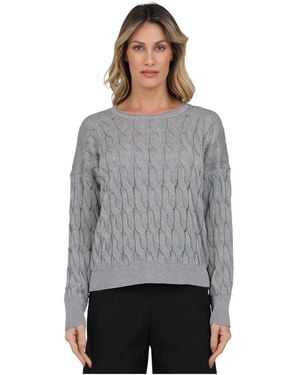 Alpha Studio Round-Neck Knitwear - Grigio