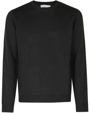 Roberto Collina Girocollo Ml Lana Merino - Schwarz