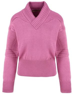Akep V-Neck Knitwear - Pink