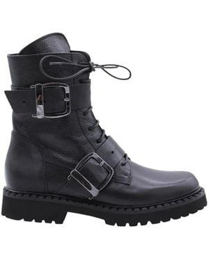 Laura Bellariva Lace-Up Boots - Noir