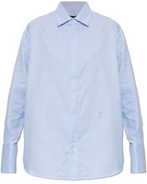 Marc Jacobs Overhemden ,Blauw ,Katoen Logo Shirt