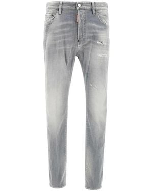 DSquared² Gedetailleerde Denim Jeans - Grijs