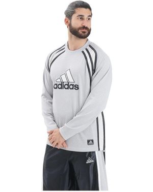 adidas Originals Sportliches Graues Langarm-T-Shirt