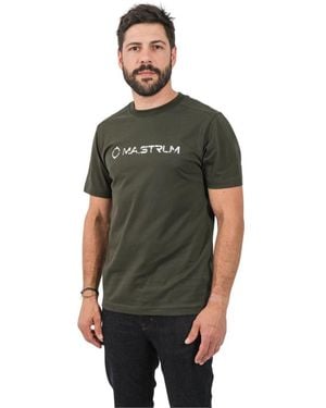 Ma Strum Tops ,Groen ,Katoen Cracked Logo T-Shirt