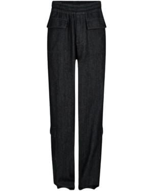 Dries Van Noten Blaue Cargo Hose Aus Technischem Stoff - Schwarz