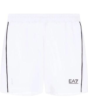 EA7 Korte Broeken ,Wit ,Polyester Shorts 7M001525