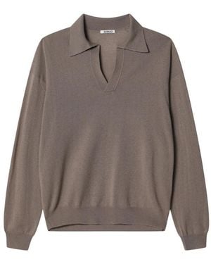 AURALEE Knit Skipper Polo - Grau