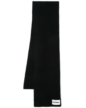 Jil Sander Schwarzer logo-schal