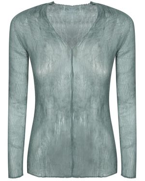 Issey Miyake Chiffon Twist Top - Blauw