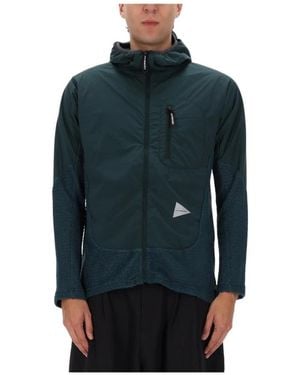 and wander Alpha Direct F/Z Hoodie - Blau