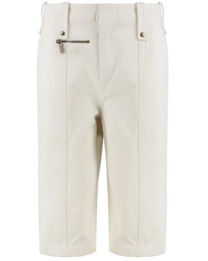 Burberry Capri Katoenen Bermuda Shorts - Naturel