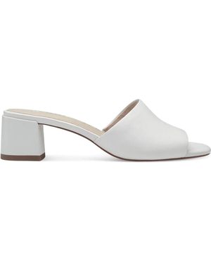 Tamaris Heeled Mules - White