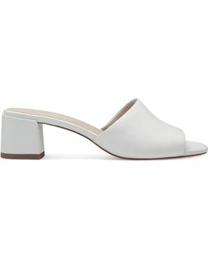 Tamaris Heeled Mules - White