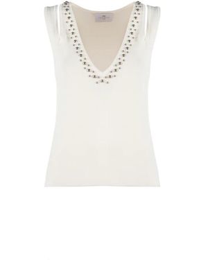 Nenette Sleeveless Tops - Bianco