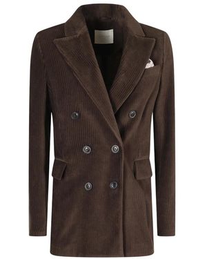 Circolo 1901 Jassen ,Bruin ,Katoen Dubbelrijige Corduroy Blazer