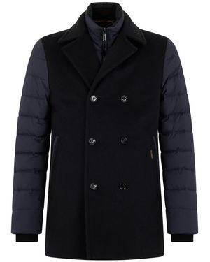 Moorer Double-Breasted Coats - Blue