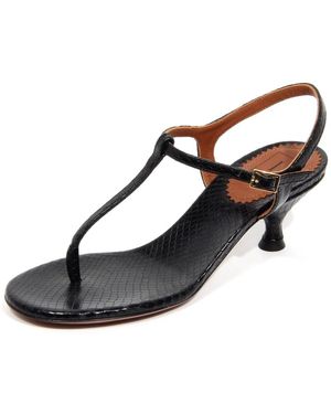 L'Autre Chose Leder Sandale Mit Ayers Stampato Stil - Blau