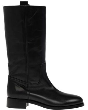 Aeyde Schoenen ,Zwart ,Leer Theo Hoge Laarzen