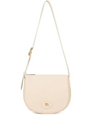 Burberry Tassen ,Leer Equestrian Knight Leren Schoudertas - Naturel