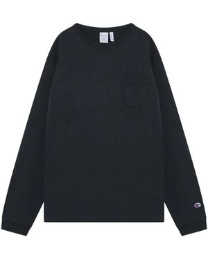 Champion Langarm rundhals t-shirt - Blau