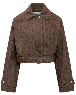 MSGM Denim Jackets - Brown