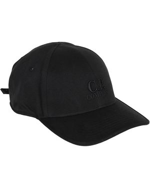 C.P. Company Accessoires ,Zwart ,Katoen Gabardine Logo Cap