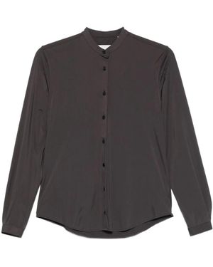 Xacus Overhemden ,Grijs ,Band Collar Shirt
