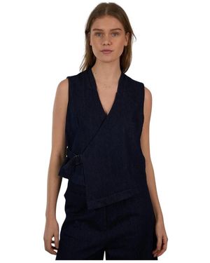 La Fee Maraboutee Denim Gilet - Blau