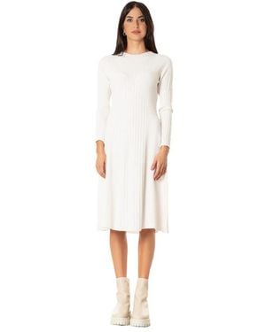 D.exterior Kleedjes ,Wol Ribbed Dress - Wit