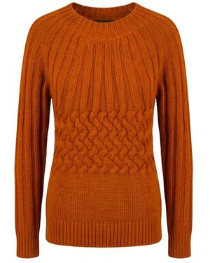 Moorer Truien & Vesten ,Oranje ,Katoen Elegante Trui Met Ronde Hals - Bruin
