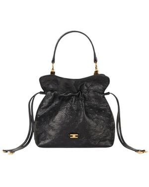 Michael Kors Ostrich-Texture Ledertasche - Schwarz