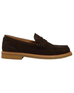 HUGO Wildleder Slip-On Penny Loafers - Braun