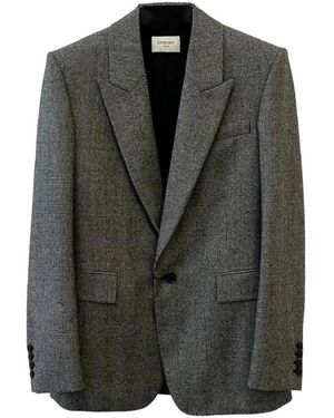 Saint Laurent Wool Glen Plaid Blazer - Zwart