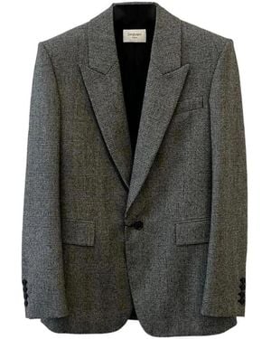 Saint Laurent Wool Glen Plaid Blazer - Zwart