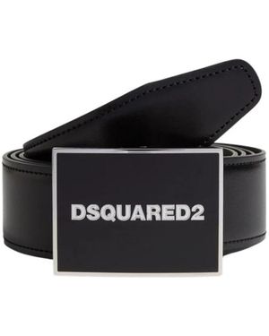 DSquared² Double Buckle Gift Box Belt - Zwart