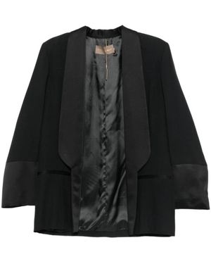 SIMONA CORSELLINI Jassen ,Zwart ,Polyester Blazer Nero Rever Raso