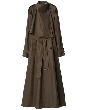 Burberry Olivengrüner Regenmantel Doppelreihige Knopfleiste - Braun